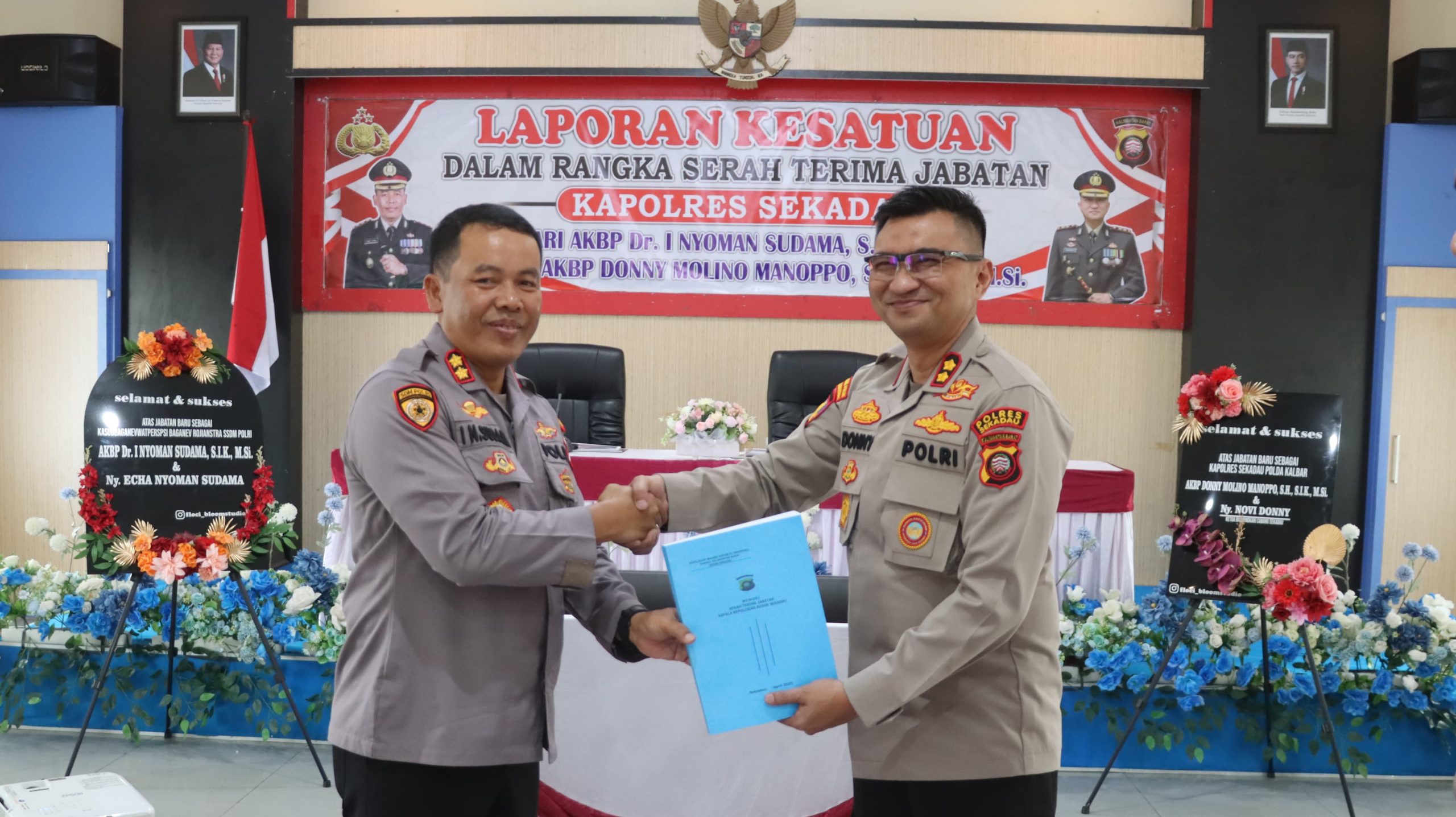 Tradisi Pelepasan Pejabat Lama, AKBP Nyoman Sudama Pamit dari Polres Sekadau
